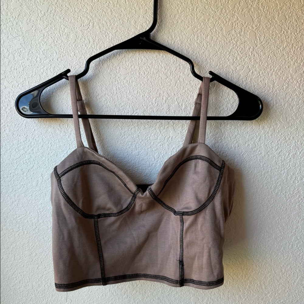 brown and black corset top - forever 21
